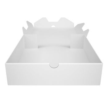 Open a box of pizza is empty. Isolated render on a white background