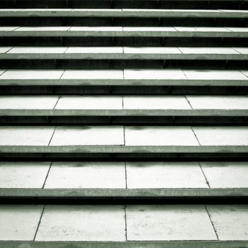 Outdoor concrete steps in dramatic black and white tones