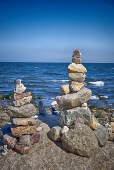 Stone tower on the Beach