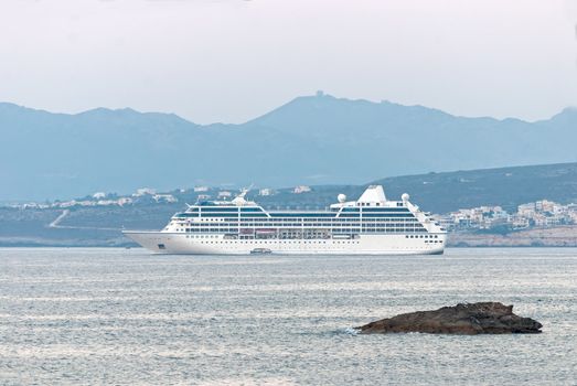 Cruise ship in the Mediterranean. Crete. Greece.