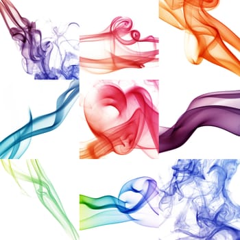 collage of wave and smoke of different colors