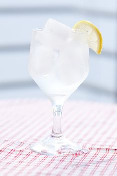 cocktail with ice and lemon