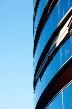 Beautiful modern office building against the blue sky