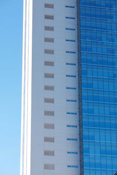 Beautiful modern office building against the blue sky