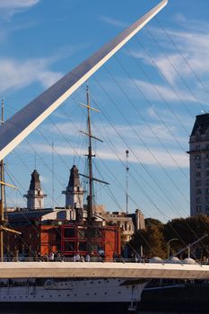 Puente De La Mujer Bridge Of The Women designed by Santiago Calatrava Buenos Aires Argentina