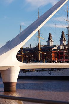 Puente De La Mujer Bridge Of The Women designed by Santiago Calatrava Buenos Aires Argentina