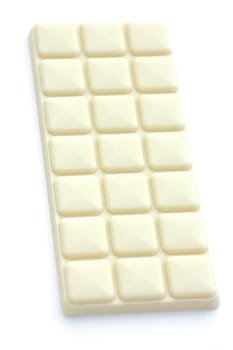 bar of white chocolate isolated on white