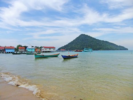 Koh Kon island seeing from Koh Rong Samlon island, Gulf of Thailand, Cambodia, Southeast Asia