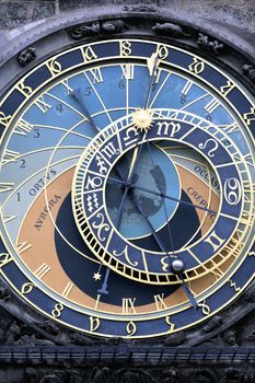 part of famous zodiacal clock in Prague