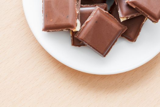 chocolate with nuts on a plate