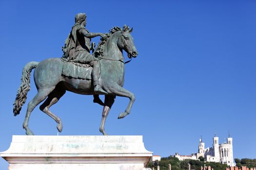 famous statue of Louis XIV, Lyon, France