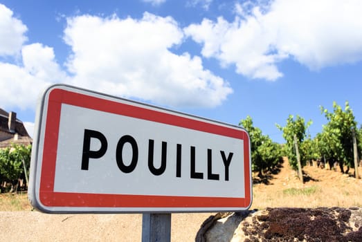 Pouilly, famous french village with wine agriculture