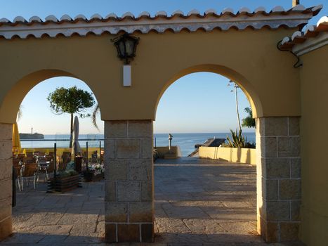 A section of the idyllic Praia de Rocha beach on the Algarve region. 