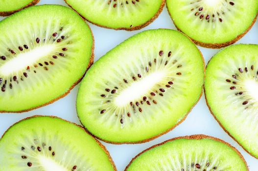 Closeup of kiwi fruit slices