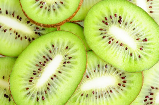 Closeup of kiwi fruit slices