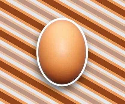 Illustration of an egg over a striped background