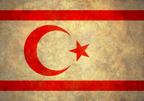 Illustration of a Grunge Northern Cyprus Flag