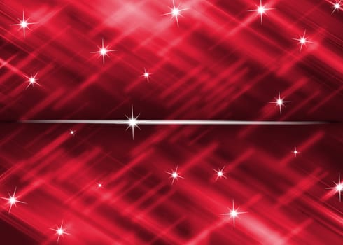 red background with star glitter abstract