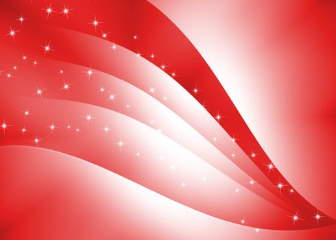 Abstract curve texture with red background