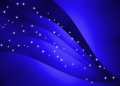 Abstract curve texture with blue background