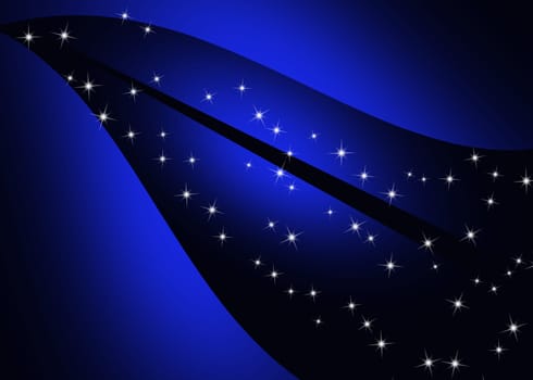 Abstract curve texture with dark blue background