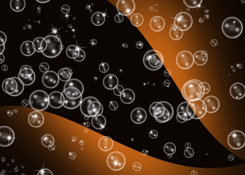 design bubbles texture with brown and black background