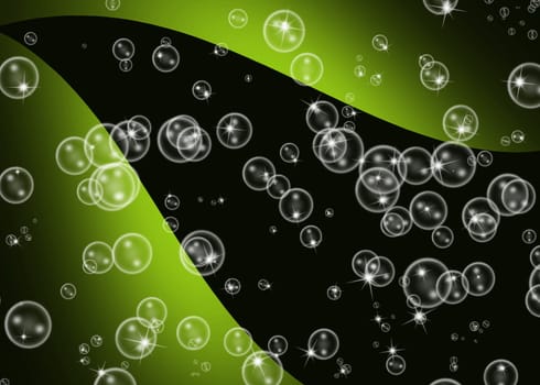 design bubbles texture with green and black background