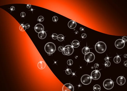 design bubbles abstract orange and black background