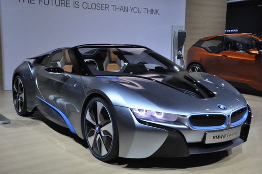 BMW i8 Concept Car at Auto Show