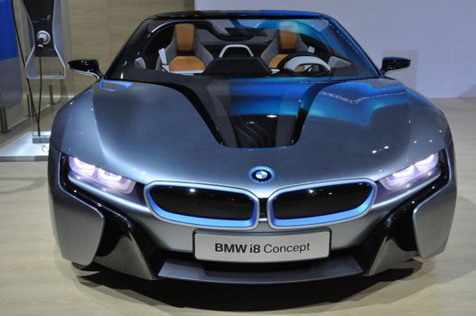 BMW i8 Concept Car at Auto Show