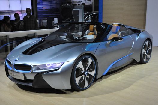 BMW i8 Concept Car at Auto Show