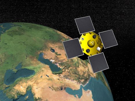 Acrimsat satellite upon the earth to study it in the space