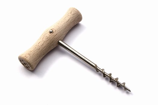 Corkscrew isolated on white background