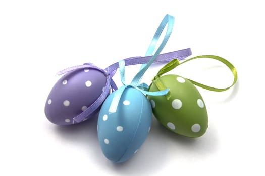 Colorful easter eggs isolated on white background