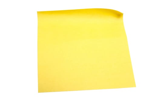 Yellow memo paper isolated on white background