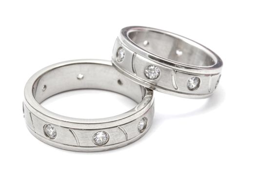 Wedding rings isolated on white background