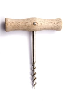 Corkscrew isolated on white background 