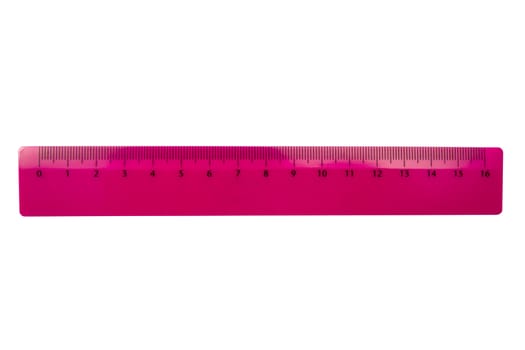 Red ruler isolated on white 