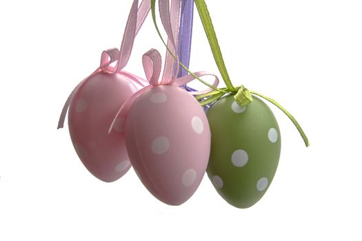 Colorful easter eggs isolated on white background