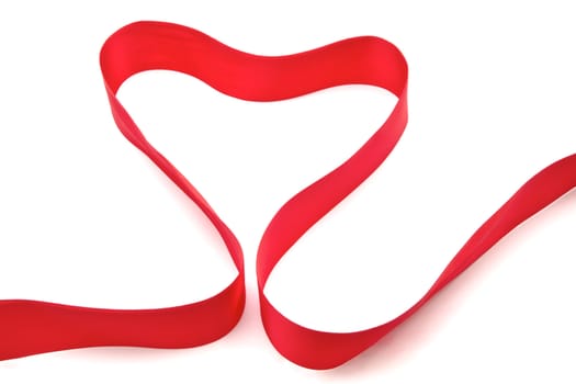 Red ribbon isolated on white background