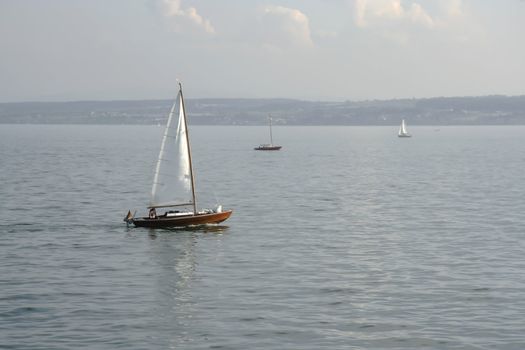 Sailing boats in the lake in Germany