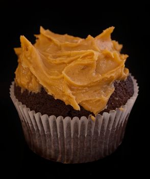 delicious homemade cupcakes with peanut butter icing