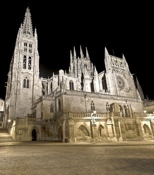 Night view of Burgos cathedral
