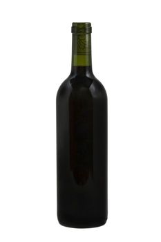 Red Wine bottle over white isolated background