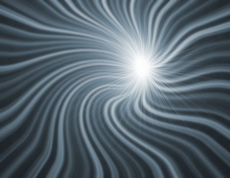 Illustration of an abstract twisting background with light