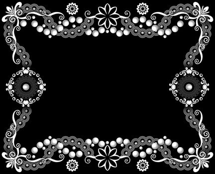 Illustration of a decorated monochrome frame