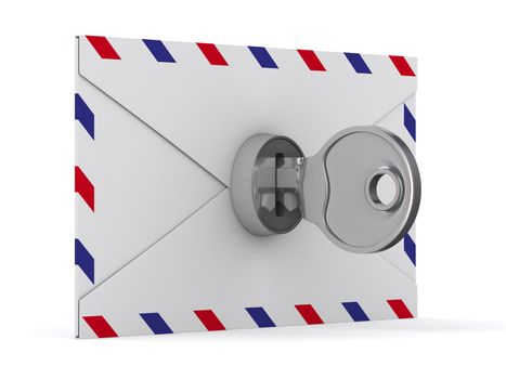 E-mail concept on white background. Isolated 3D image