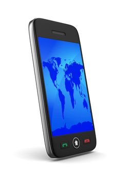 phone on white background. Isolated 3D image