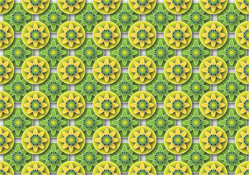background or texture of flowers regularly spaced lime color