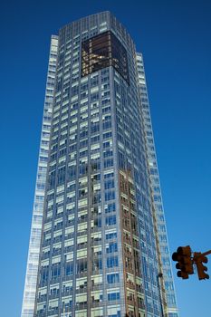 Beautiful modern office building against the blue sky